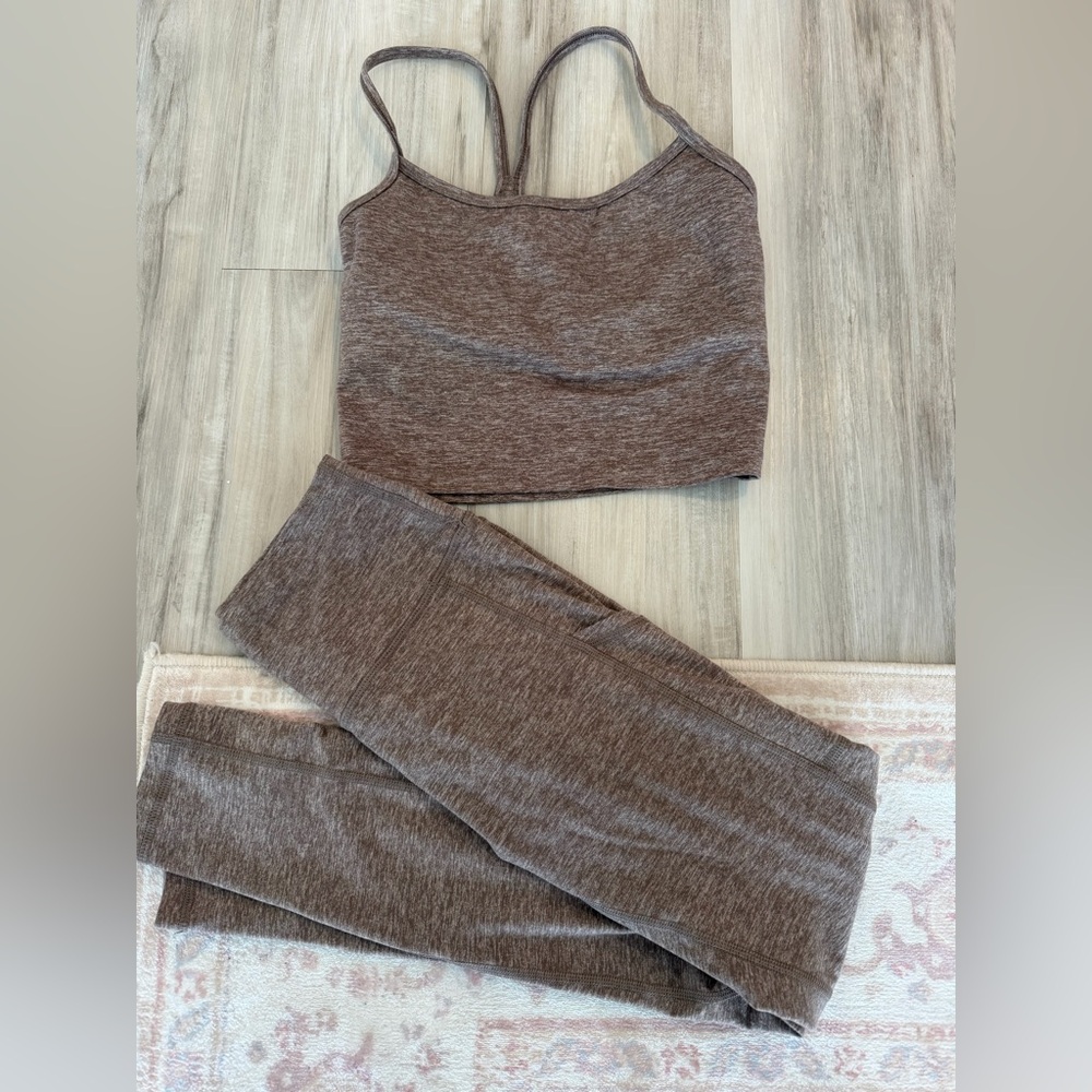 Aerie Offline The Hugger High Waisted Legging and Longline Racerback Sports Bra